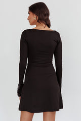 Safe Keeping Long Sleeve Mini Dress Black