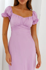 Linka Off-Shoulder Tie Back Midi Dress Lilac