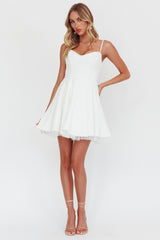 Scully Frill Trim A-Line Mini Dress White