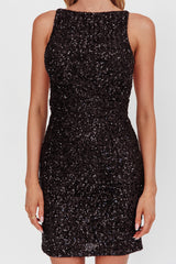 Helsi Backless Mini Dress Sequin Black