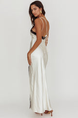 Flying High Lace Trim Maxi Dress Oyster