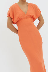 Dare To Live V-Neck Maxi Dress Orange