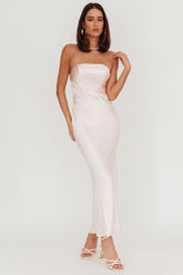 City Of Stars Strapless Maxi Dress Baby Pink