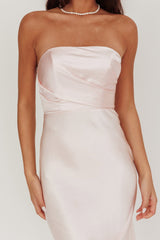 City Of Stars Strapless Maxi Dress Baby Pink