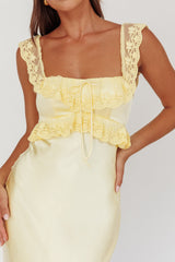 Escapade Lace Trim Maxi Dress Banana