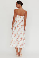 Kalaya Lace-Up Waist Midi Dress Floral