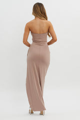 Evette Strapless Split Maxi Dress Tawny