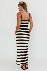 Gracey Cami Strap Maxi Dress Stripe Black