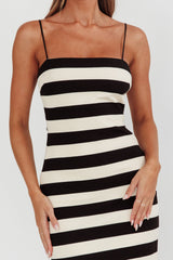 Gracey Cami Strap Maxi Dress Stripe Black