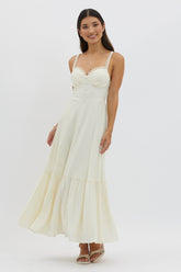 Golden Suns Scallop Trim Midi Dress Butter