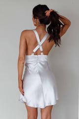 Mad About You Criss-Cross Back Mini Dress Silver