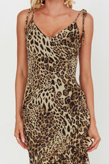 Dreamy Day Ruffle Trim Maxi Dress Leopard