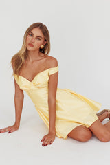 Silver Sun Off-Shoulder Mini Dress Soft Butter