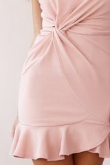 Prom Queen Bandeau Mini Dress Blush