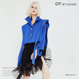25 New Retro Tender Loose-Fitting Shoulders Long Ribbon Winding Short Coat QD876 HZ1208