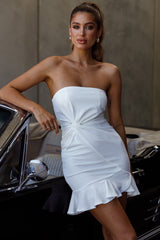 Prom Queen Bandeau Mini Dress White