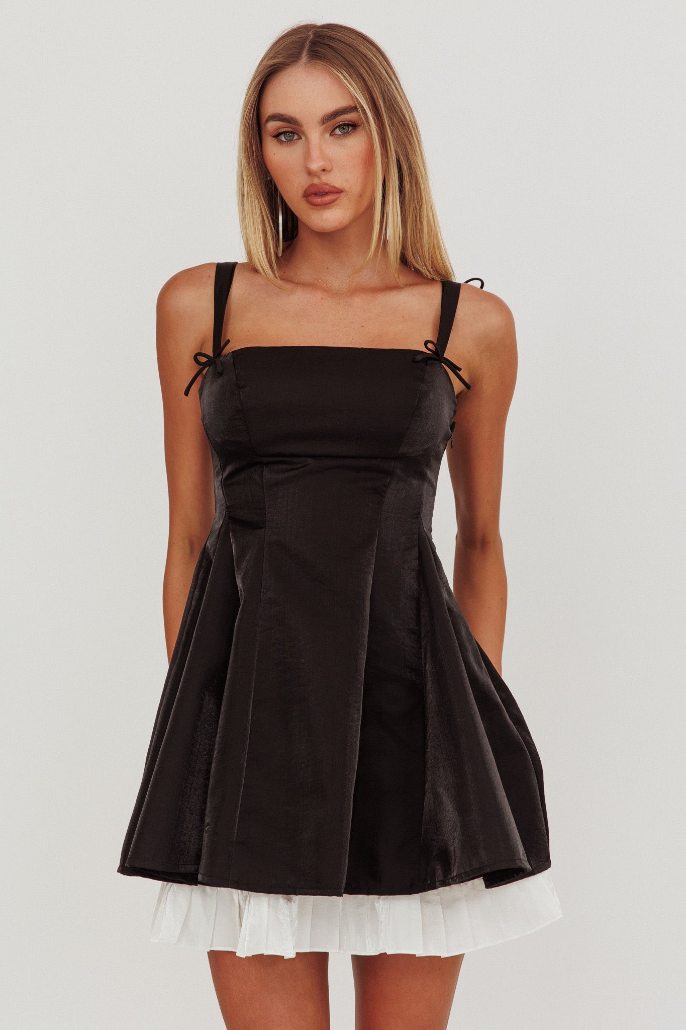 Night Rider Fit And Flare Mini Dress Black