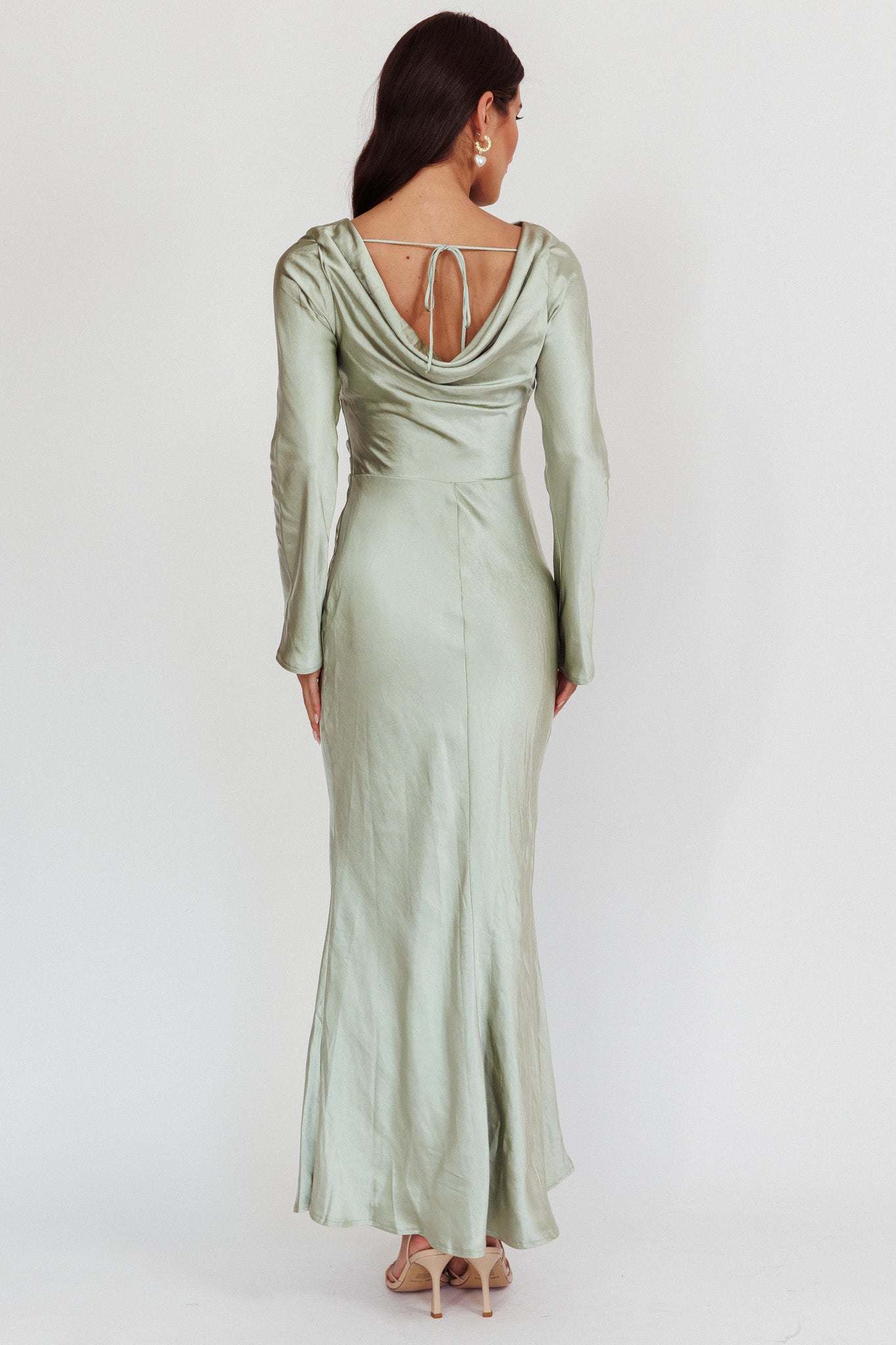 Loveland Cowl Back Midi Dress Sage