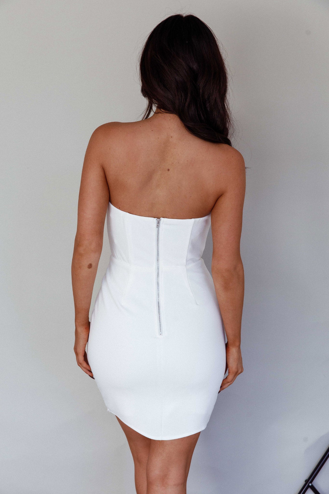 Everlasting Love Asymmetrical Hem Mini Dress White