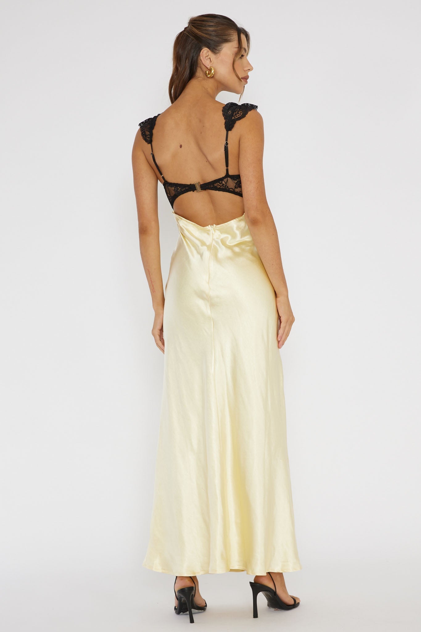 Claribel Lace Bust Maxi Dress Lemon