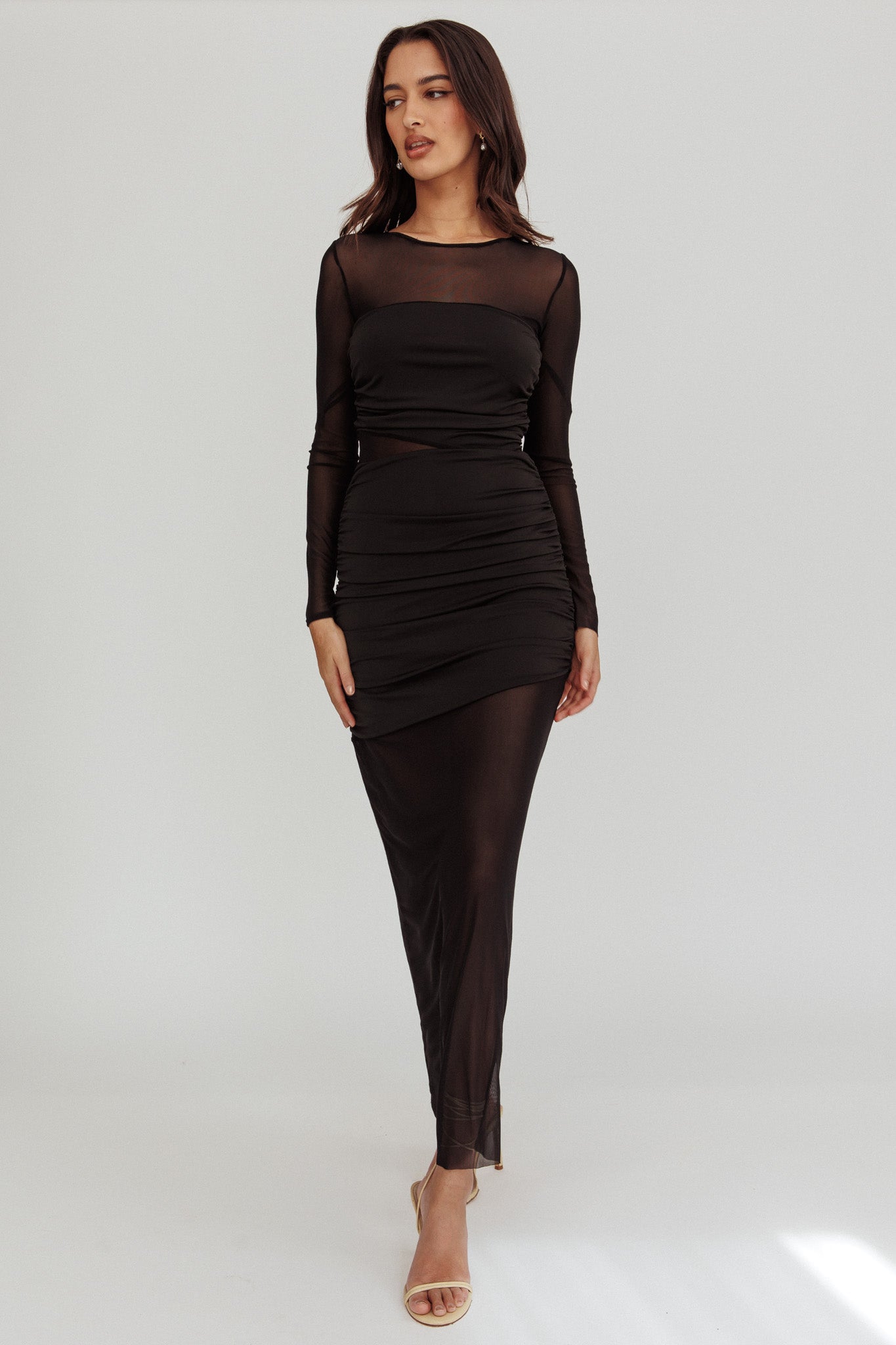 Harpa Mesh Maxi Dress Black