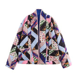 2025 Women's New Printed Cotton Coat Thin Cotton Coat 7037 HZ1208