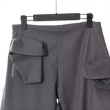 25 New Personality Tailoring Three-Dimensional Pocket Trousers Casual Pants Women 1702 HZ1208