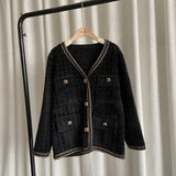 2025 Light Luxury Sweater Cardigan Girl Knitted Cardigan Thick Soft Imitation Marina Top HZ1208