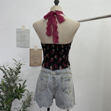 Real-Pat On-Tlap Sling Sling Sleeve Sleeveless Coat With Chest Pad Crumb Lace Hanging Back Sleeveless Top 9263 HZ1208