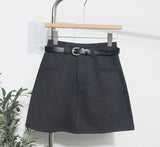 Real Shooting Kin Color High-Rise Thin Bag Hip Skirt 2025 New Hundred With Belt A Short Skirt 9997 HZ1208