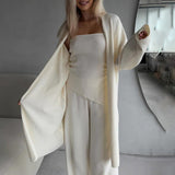 Light Luxury Temperament Casual Brooch Knitted Three Sets Of Women | New Street Party Afternoon Tea Fashion HZ1208