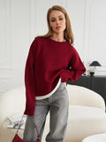 2025 Autumn And Winter Hot Sale Thick Short Round Neck Solid Color Sweater Bum Basic Women's Clothing HZ1208