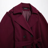 Autumn New Classic British Hair This Double Buckle Wind Coat Coat HZ1208