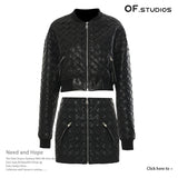 Autumn/Winter 2025 Personality Weaving Leather Jacket Jacket + Bag Hip Skirt Two-Piece Set Female 1685 HZ1208