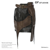 25 New Personality Irregular Splicing Niche Wear Rope Leather Clothes Two-Piece Skirt 1528 HZ1208