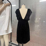 Sexy Women's New Deep V Strap Belts Solid-Colored Miniskirt HZ1208