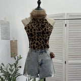 Real Shooting Irregular Kinky Skirt Shaved Belly Thin Sling Vest Design Slim Slime Sleeveless Top 9150 HZ1208