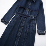 Autumn New Cowboy Belt Long Wind Coat 3607271 HZ1208