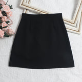 Solid Color High-Rise Thin Suit Half-Body Skirt Summer Basic Anti-Walking A-Word Ass Short Skirt 8615 HZ1208
