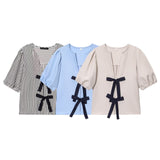 Z Spring New Women's Street Fashion Cotton Bow Tie With Striped Hoodie 1165057 HZ1208