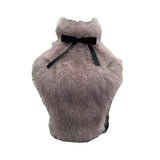 Real-Shot Bow Decorative Hair Splicing Elastic Hanging Neck Vest Outside Wearing Hairy Short Grinding Coat 2791 HZ1208