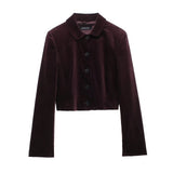 Autumn New Velvet Short Jacket With Belt Miniskirt HZ1208
