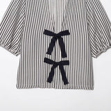 Z Spring New Women's Street Fashion Cotton Bow Tie With Striped Hoodie 1165057 HZ1208