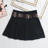 Real Shooting With Belt 100-Fold Skirt 2025 Summer Korean Version Of Small Short Skirt High-Waisted A Word Umbrella Skirt 8282 HZ1208
