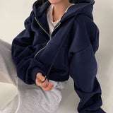 2025 New Women's Coat Temperament Elegant Solid Color Lazy Hooded Sportswear Women's Coat 661 HZ1208