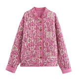 2025 Women's New Printed Cotton Coat Thin Cotton Coat 7037 HZ1208