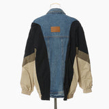 25 New Personality Niche Cowboy Splicing Colliding Color Loose-Fitting Version Of The Coat Baseball Uniform 1609 HZ1208