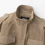 Z2025 New Fashion Temperament Women's Suedo Texture Leather Coat 4341770 HZ1208