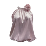 Real Shooting French Gold Wind Hanging Shoulder Waistcoat Woman Design Feel Sleeveless Bud Top Loose Shirt 1170 HZ1208