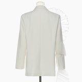 25 New Oversize Mesh Three-Dimensional Lotus Edge Irregular Loose Suit Casual Coat 1548 HZ1208